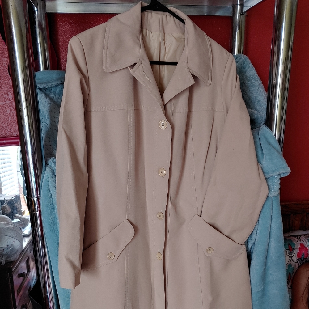 All weather button up rain coat